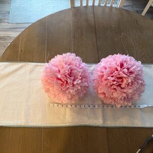 Elegant Pink Faux Floral Pom Poms
